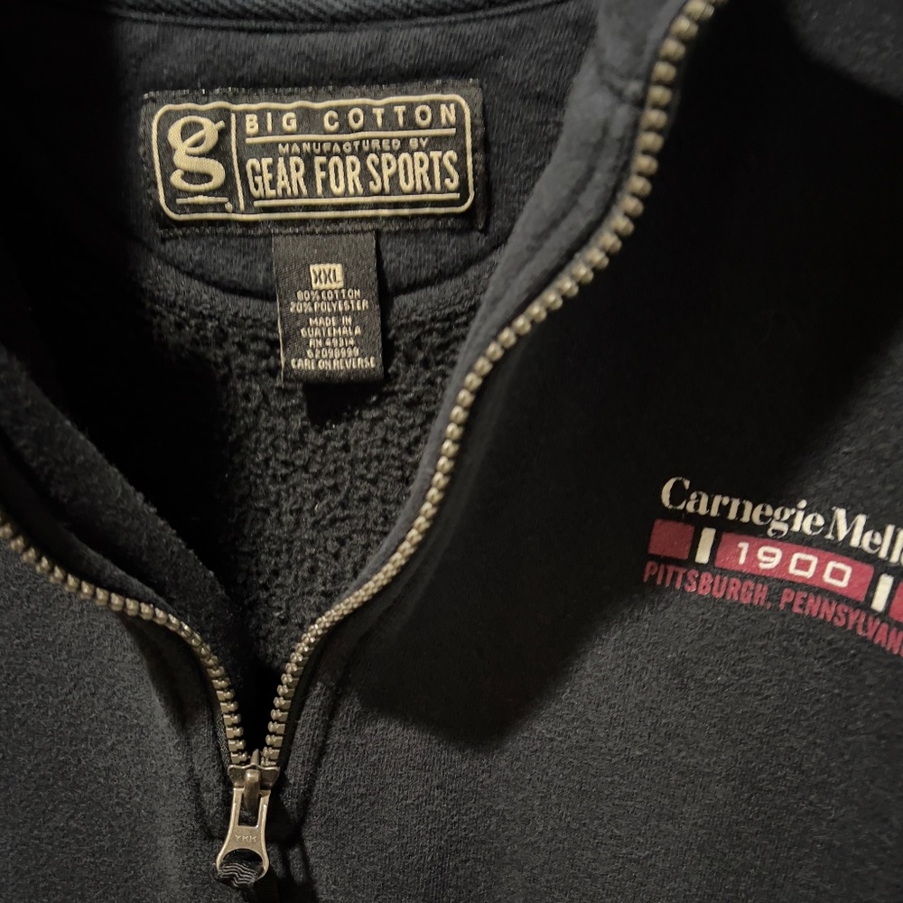 CARNEGIE MELLON MENS PULLOVER 1/4 ZIP BLACK 2XL - Picture 3 of 4